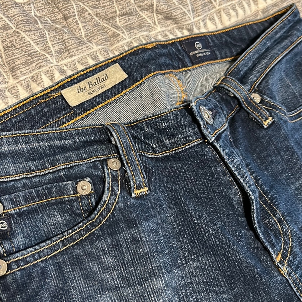 AG Adriano Goldschmied - Blue Ballad Slim Boot 8" Rise Denim Jeans Size 27